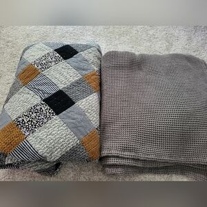 100% Cotton King Size Quilt With Organic Cotton Waffle Blanket In Cal Kin